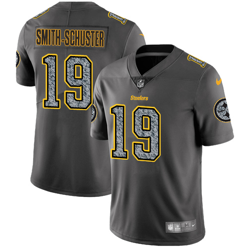 Nike Steelers #19 JuJu Smith-Schuster Gray Static Youth Stitched NFL Vapor Untouchable Limited Jersey - Click Image to Close